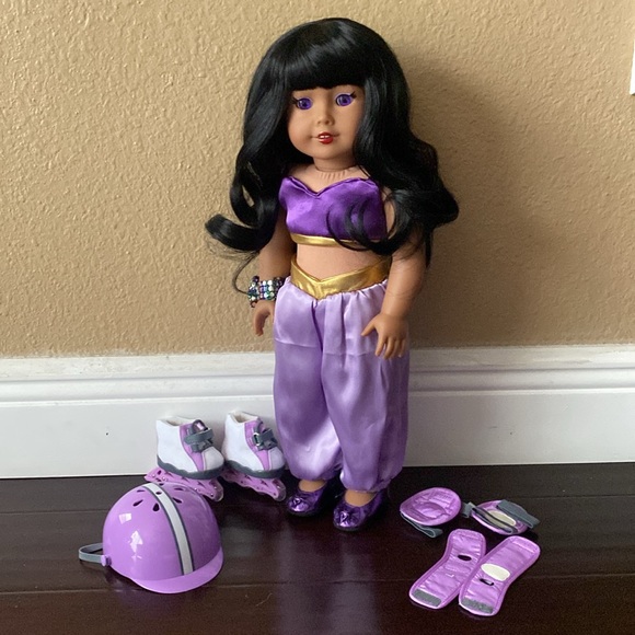 Beautiful American Girl Custom 18” Doll 2014. Genie Outfit, Purple Eyes, New Wig - Picture 5 of 16